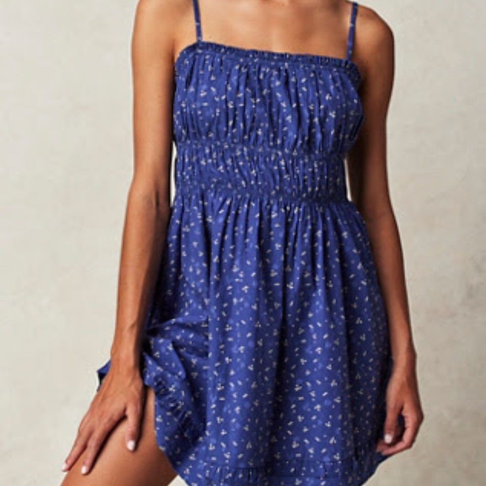 Free People blue Gabby Mini Dress - S